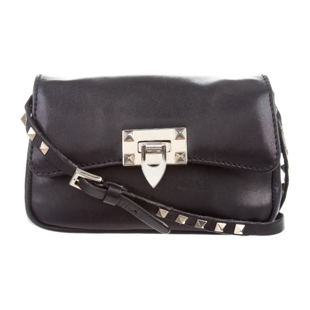 VALENTINO ROCK STUD MINI CROSS BODY/CLUTCH BLACK